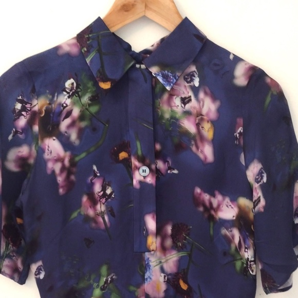 Arket Purple Floral Midi Dress - Picture 4 of 10